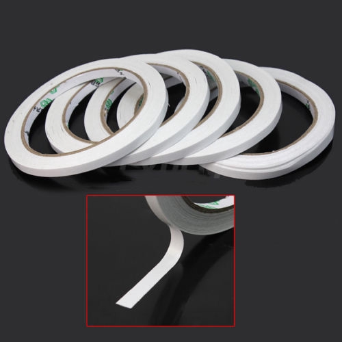 Set 1/ 5 cuộn băng keo hai mặt siêu mỏng 6mm độ bám dính cao dài 9m cho xe hơi văn phòng trường học