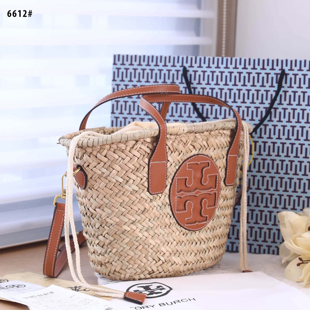 Túi Tote Đan Rơm Tory Burch Ella 6612