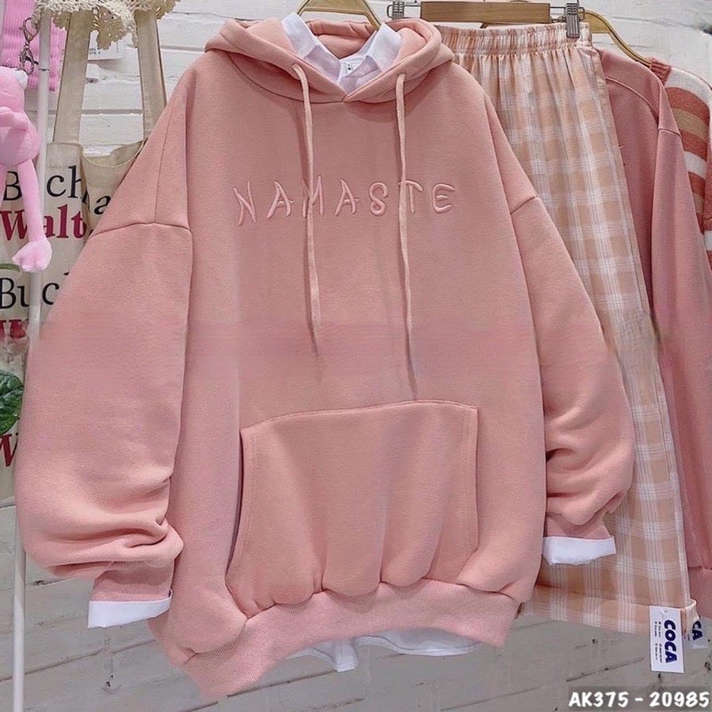 Áo Hoodie_Tay Cánh Dơi Phồng Phom Rộng_Chất Nỉ Bông Ngoại Nhập Không Xù Lông_Hàng May 2 Lớp Nón Siêu Kute