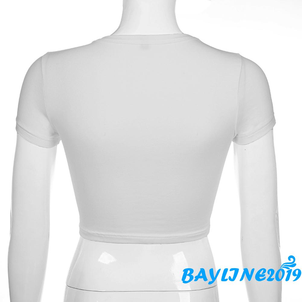Áo Croptop Tay Ngắn In Hình Cầu Vồng Dễ Thương Cho Bạn Nữ