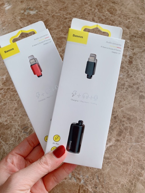 ✅ NOWSHIP✅JACK chuyển có mic L37 BASEUS vừa sạc nghe ip7Plus/ip8PLus/IPX/Xs/IPXsMax