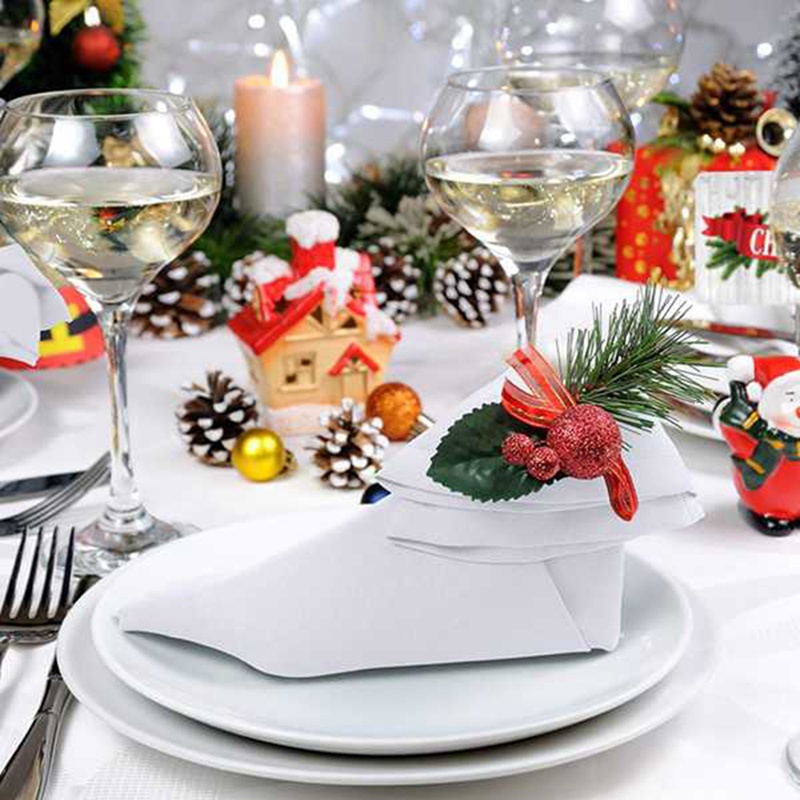 Set 12 Khăn Ăn Bằng Polyester Mềm Mại Có Thể Giặt Và Tái Sử Dụng Cho Nhà Hàng / Khách Sạn / Tiệc Cưới