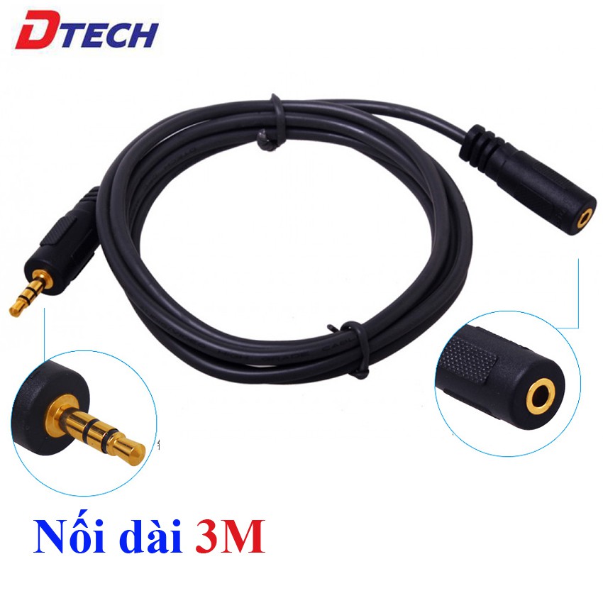 Cáp nối dài Audio 3.5 Dtech DT-6216 dài 3m