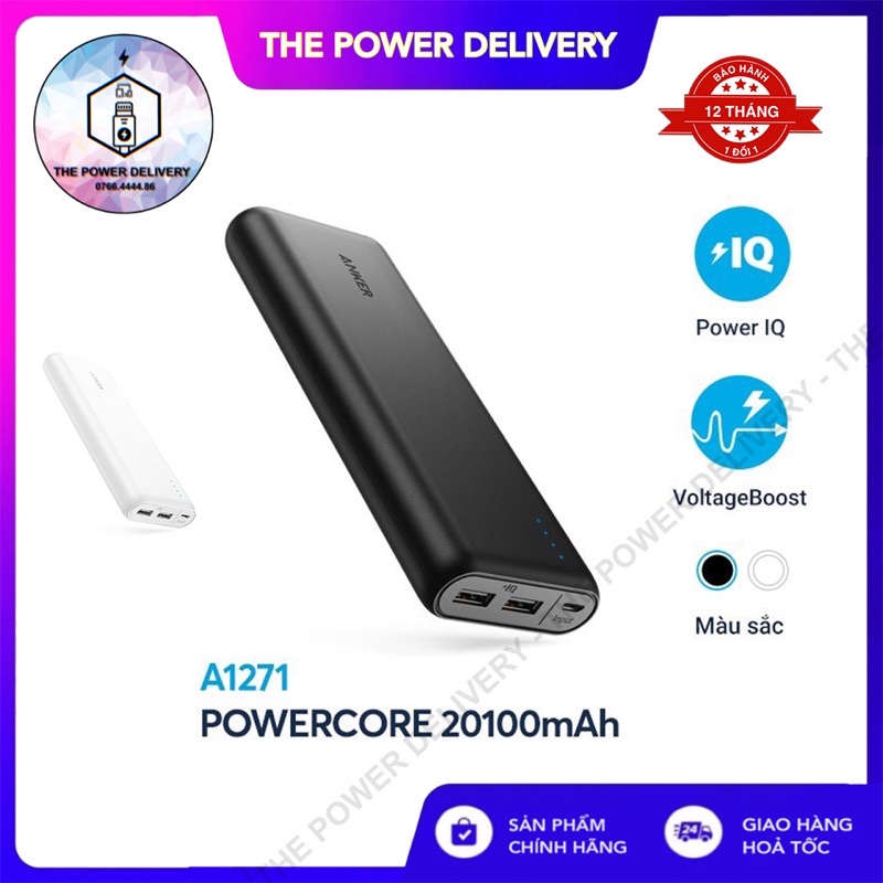 [NEW 100%] Pin sạc dự phòng ANKER PowerCore 20100mAh - A1271 - Bảo hành 12 tháng