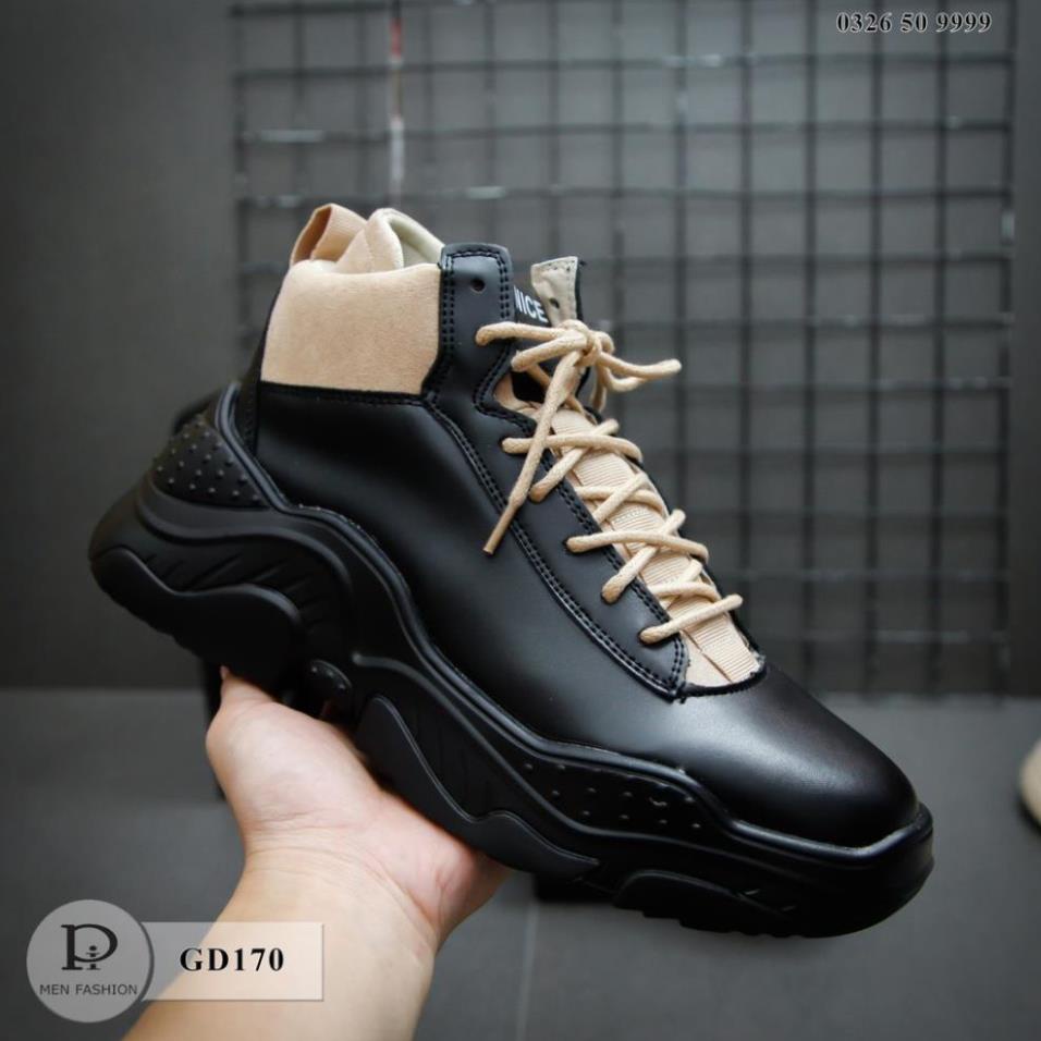 Giày Sneaker Nam - Giày Da Giày Cổ Cao 2 Màu Cao Cấp shopthoitrang -po9
