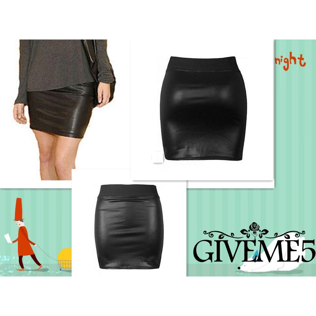 Chân Váy Da Pu Lưng Cao Thời Trang 2019 Cho Nữ