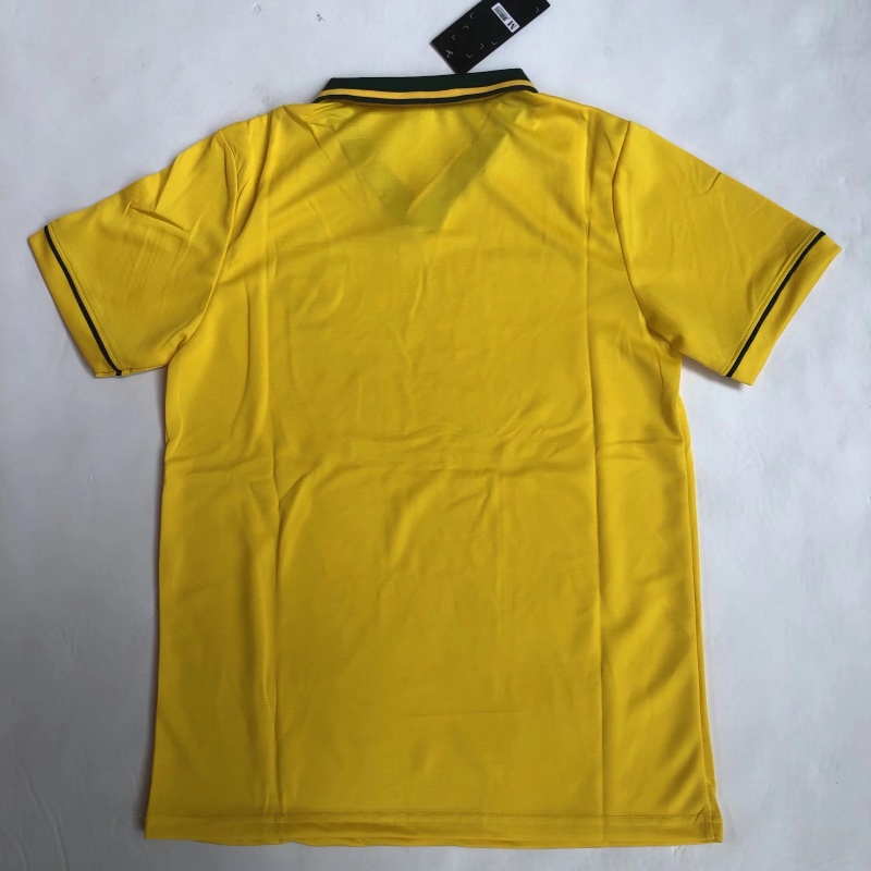 Áo Thun Bóng Đá Ngắn Tay Nhanh Khô Phong Cách Brazil Màu Vàng 94 Size S-XXL