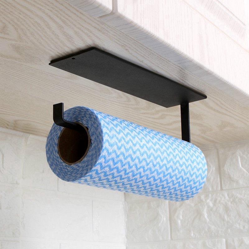 Self-adhesive Paper Holder / Multifunction Kitchen Towel Holder / Wall Mount Towel Roll Holder / No Drilling Bathroom Paper Dispenser