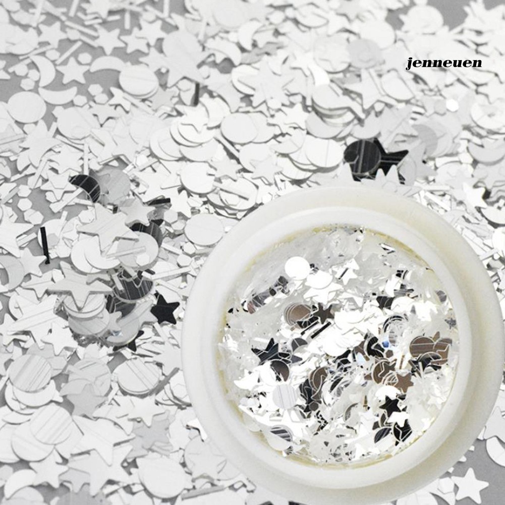 Hộp phụ kiện trang trí móng tay nghệ thuật hình mặt trăng/ ngôi sao/ trái tim thời trang