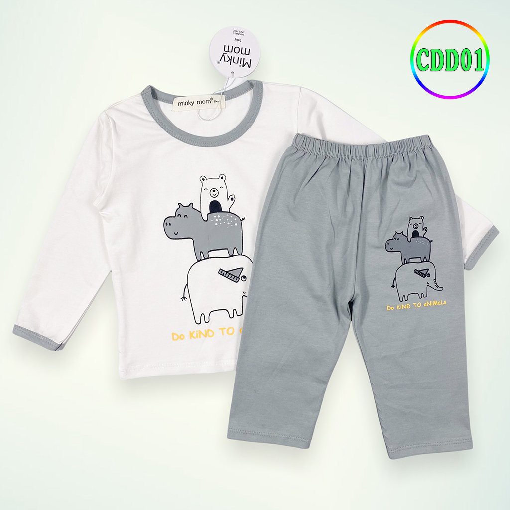 [CDD01] Bộ Dài Tay Cotton 100% MINKY MOM Mềm Mịn, Thoáng Mát, Thấm Hút Mồ Hôi, Dễ Chịu, Hàng Chuẩn Loại 1 Cho Bé