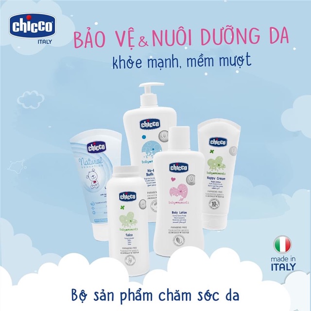 Sữa dưỡng thể CHICCO 200ml, sữa dưỡng thể hạnh nhân an toàn nuôi dưỡng da bé - Monnie Kids