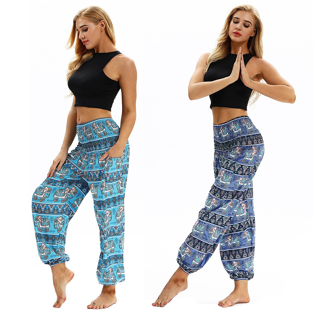 Quần Tập Yoga ống Rộng In Họa Tiết Con Voi Nhiều Mau Sắc Shopee Việt Nam
