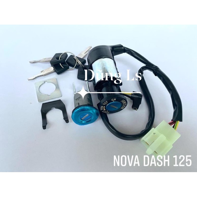 Combo bộ ổ khoá DASH, khóa điện NOVA DASH 125 trước sau Thailand, khóa yên dash, khóa trước nova dash