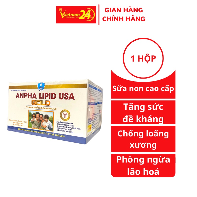 Sữa Anpha Lipid Gold - VIETNAM24H - Tăng cường sức đề kháng, hồi phục sức khỏe, phòng ngừa loãng xương.