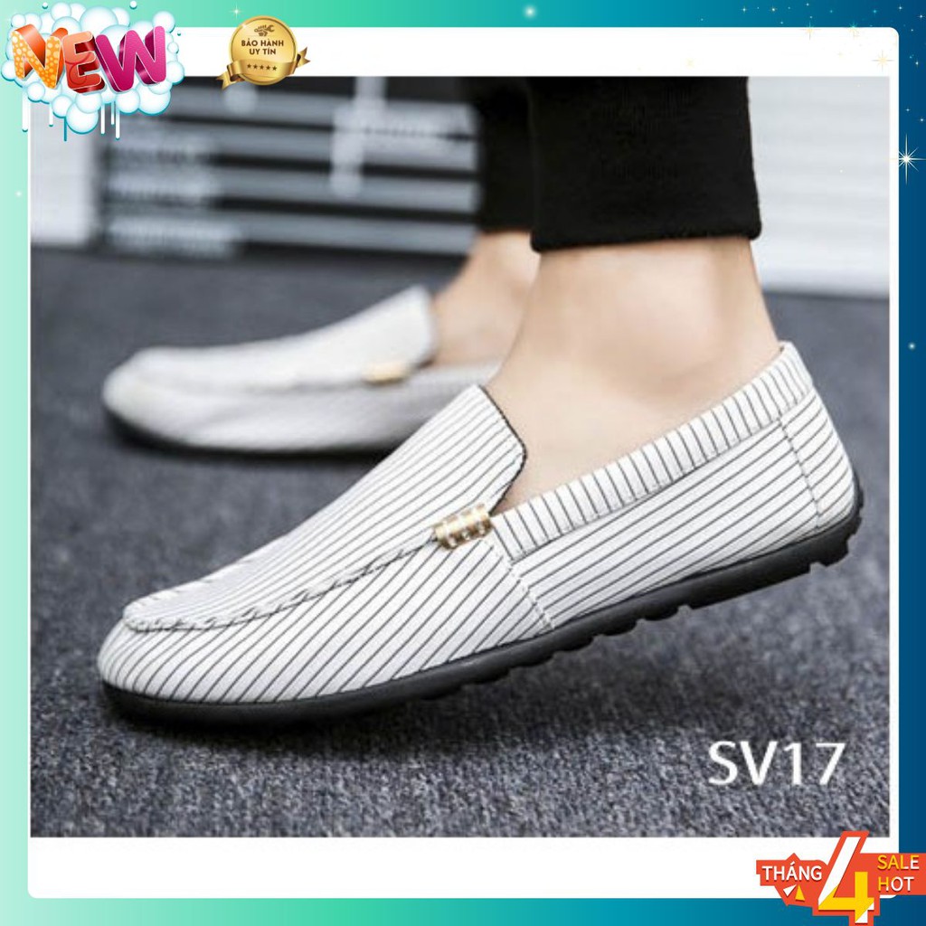 Giày Lười Nam Cao Cấp Phong Cách Hàn Quốc - Màu Trắng SV17