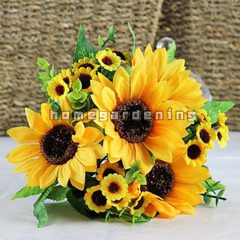 1 Bó 24 Hoa Hướng Dương Nhân Tạo Bằng Nhựa