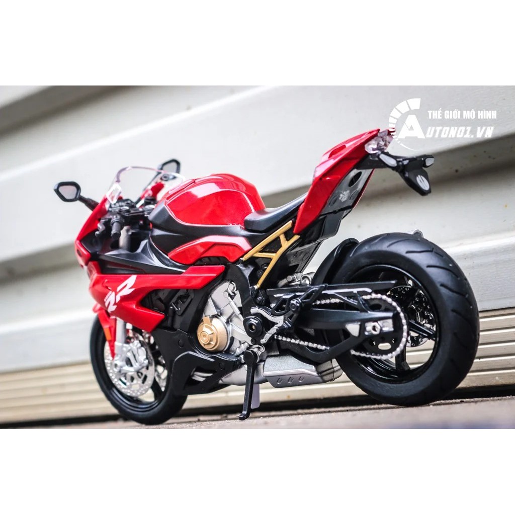 MÔ HÌNH BMW S1000 S1000RR 2020 BLACK RED 1:12 HUAYI ALLOY 7066