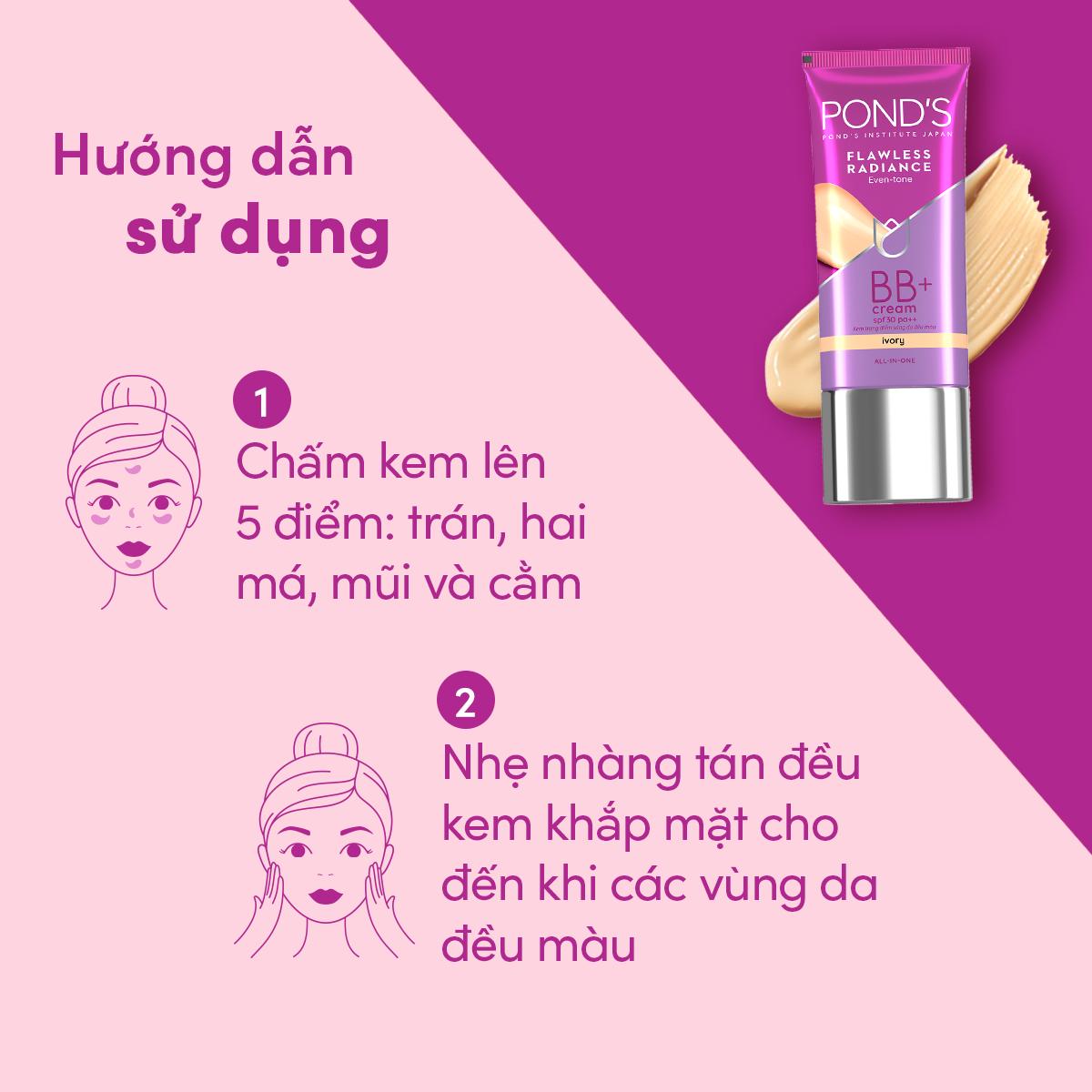 Kem trang điểm sáng da đều màu Pond's Flawless Radiance Derma+ 25g