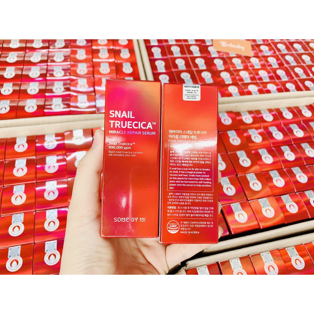 Serum tinh chất Snail Truecica Some By Mi Miracle Repair 50ml màu đỏ - tinh chất ốc sên