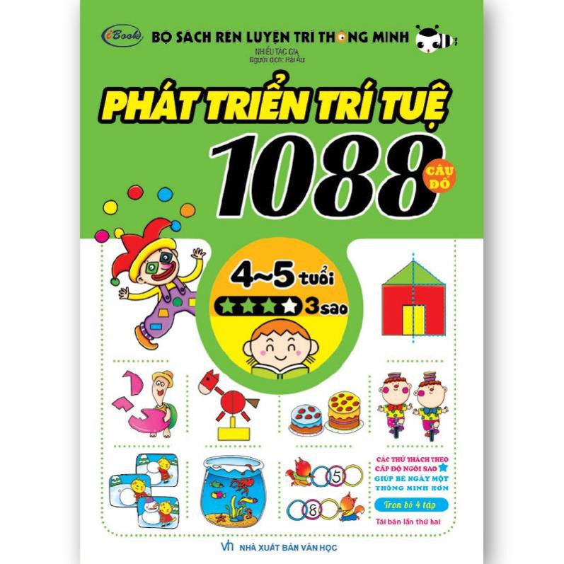 Sách thiếu nhi - Combo 4 cuốn 1088 CÂU ĐỐ PHÁT TRIỂN TRÍ TUỆ cho bé 4-5 tuổi (Trọn bộ)