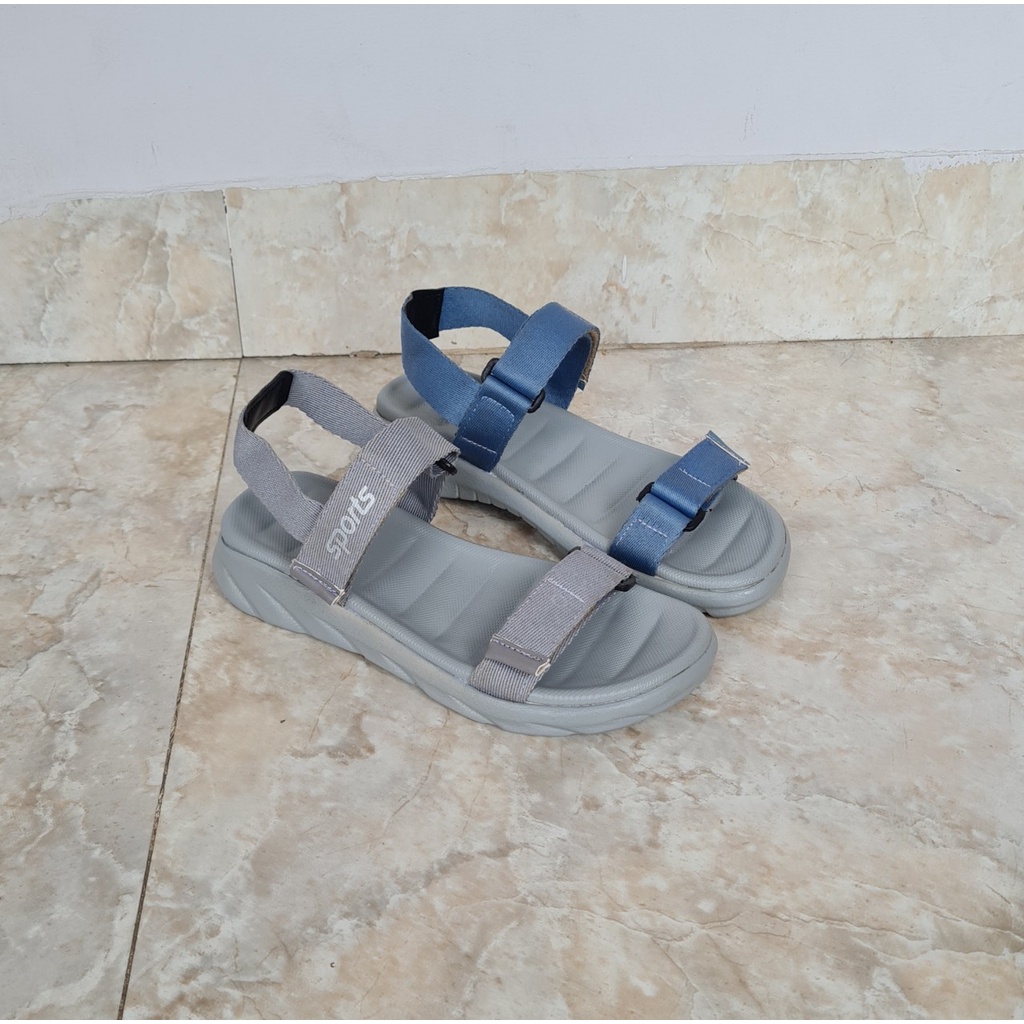 Giày nữ NALLDOS Sandal 2 quai ngang quai dù, đế PU siêu êm, nhẹ, chống trượt và rất bền 4 màu (Đen, Xám, Xanh và Hồng)