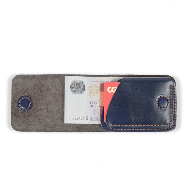 Ví Da Gerbera Handcrafted Mini Wallet HAVIAS - Xanh Navy