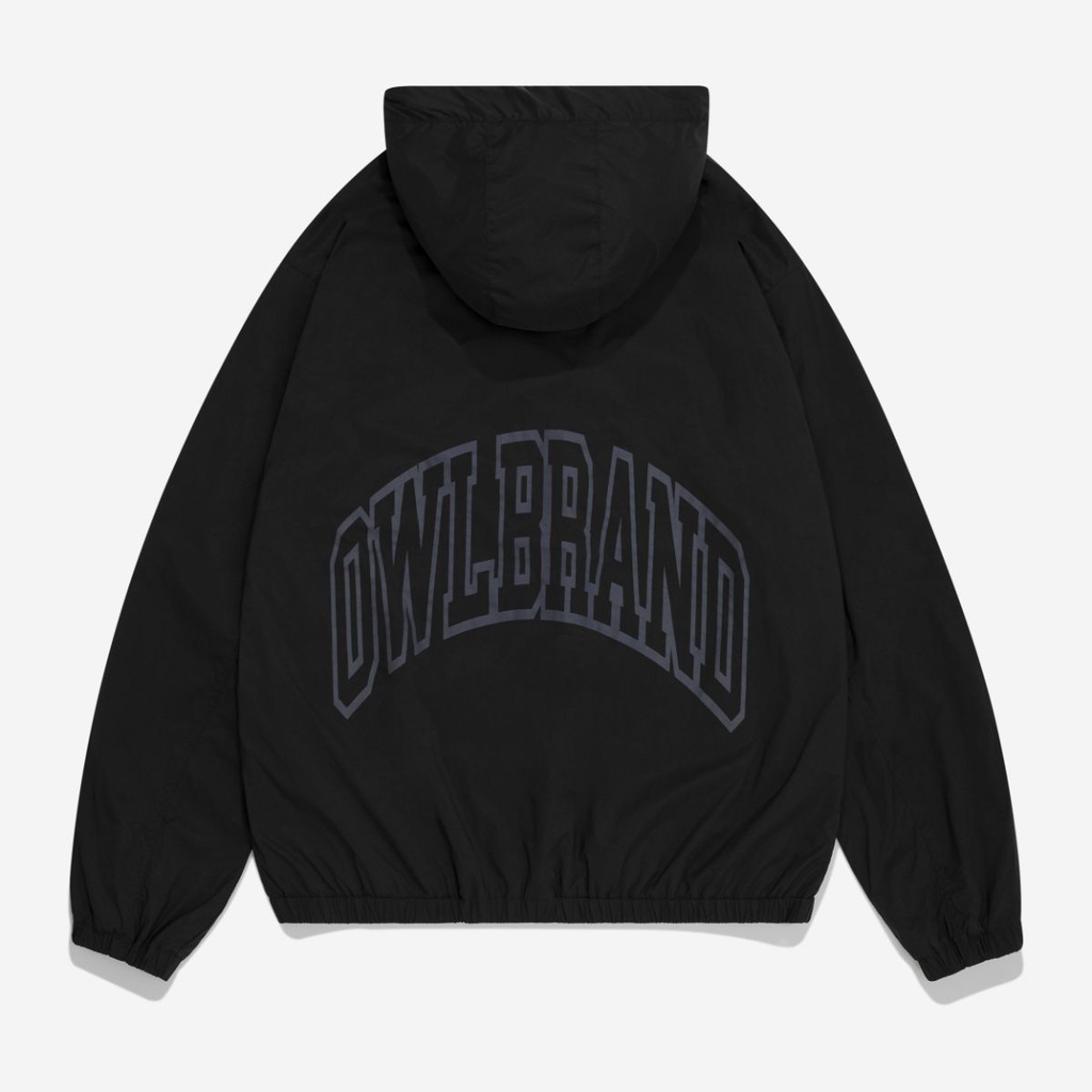 OWL BRAND® WINDCOLD JACKET - Áo khoác gió có mũ /Đen