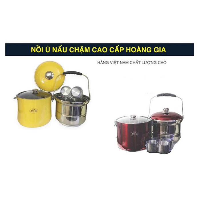 Nồi ủ giữ nhiệt chân không đa năng inox SU304 Hoàng Gia 7 lít