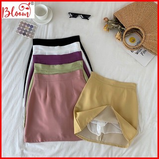 Chân váy chữ A lưng cao có lớp lót trong Chân váy nữ chữ a Hàn Quốc YUKIBLOOM