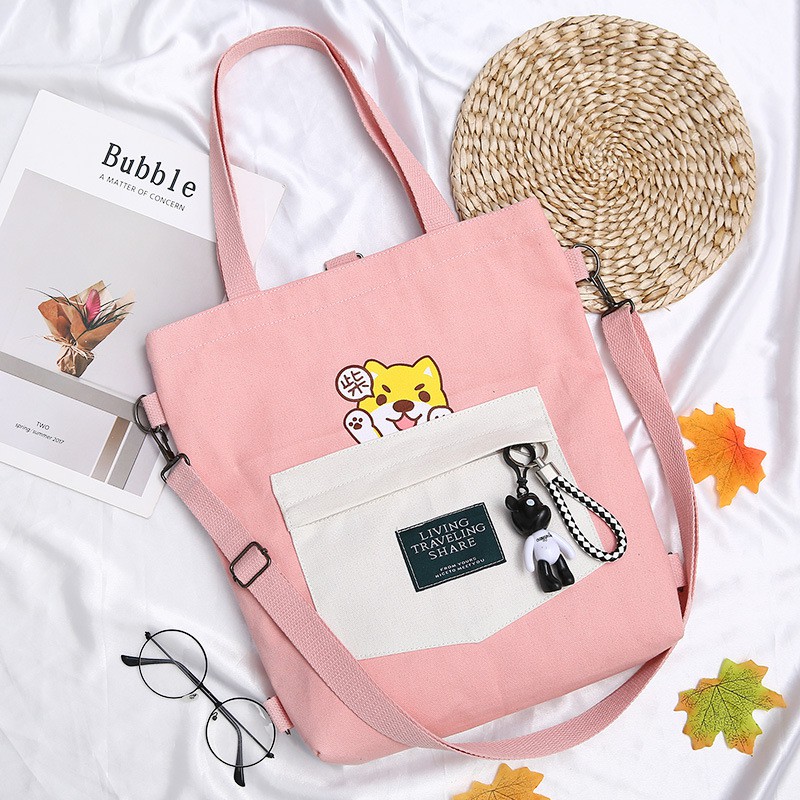 Túi Vải Tote Đeo Chéo Đeo Balo XinhStore Hình Chó Con