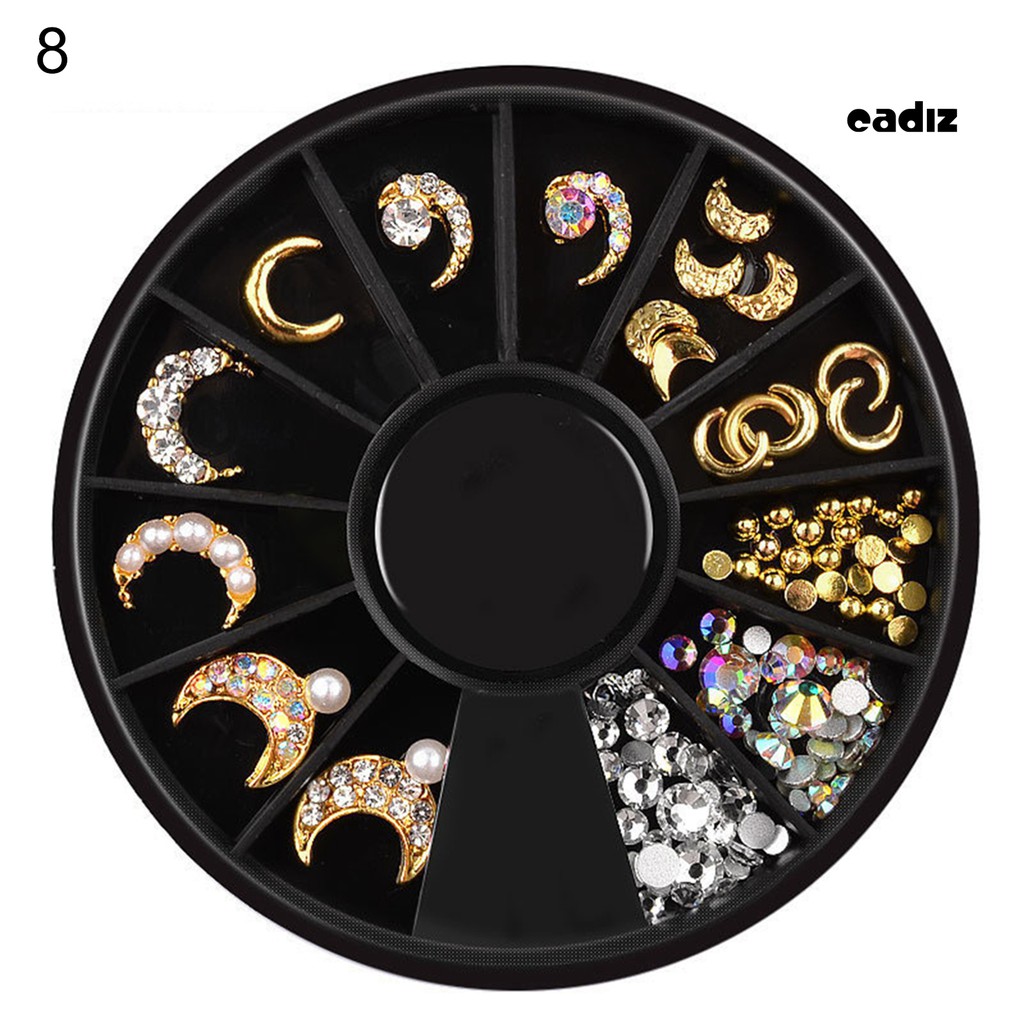 Hộp kim cương nhân tạo 3D trang trí móng tay