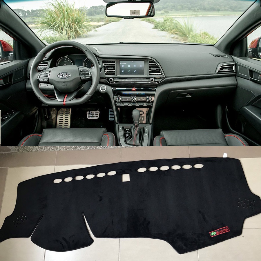 Elantra 2022, 2021, 2020, 2019, 2018, 2017, 2016 Tấm Che Nắng Taplo Chống Trượt 3 Lớp CHẤT LIỆU NHUNG MỊN Loại 1