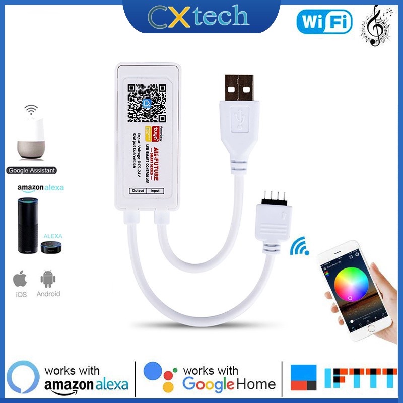 Bộ Điều Khiển Đèn Led Usb Rgb Wifi Thông Minh Có Chế Độ Hẹn Giờ Cho Dây Đèn Dc5V 2835 3528 5050 Rgb