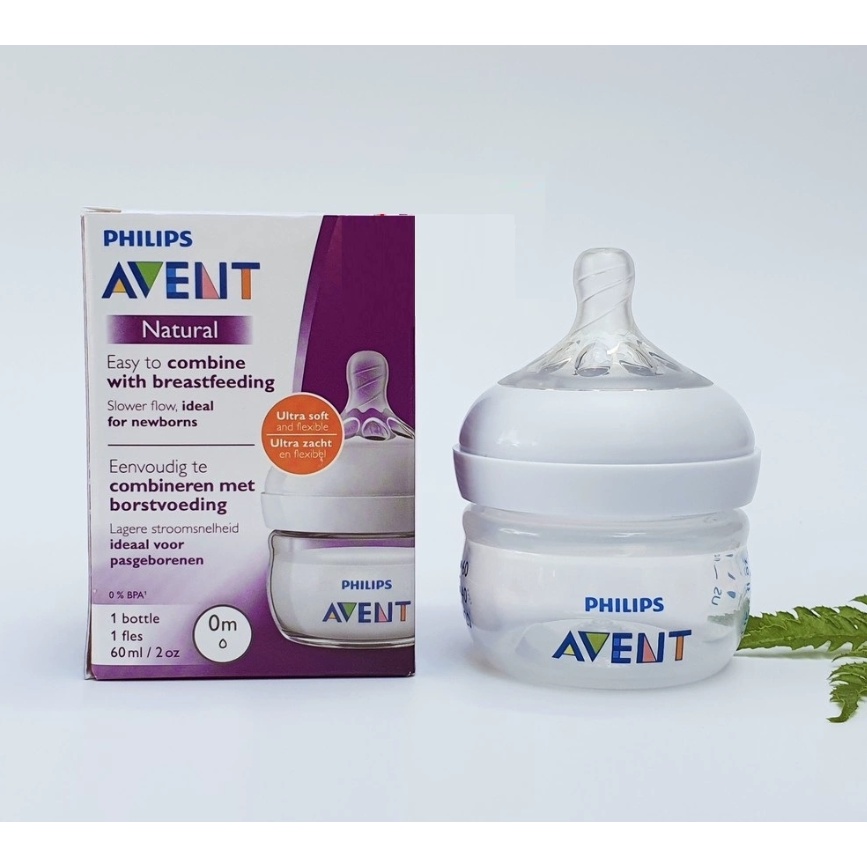 Bình sữa Avent Natural nhựa không BPA  60ml/125ml/260ml