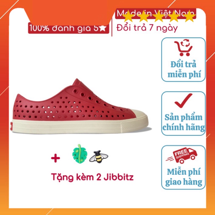 Giày nhựa Young Mind dành cho nam và nữ để đi mưa, đi biển, đi bộ đế cao su chống trơn trượt xuất xứ Việt Nam màu đỏ - S
