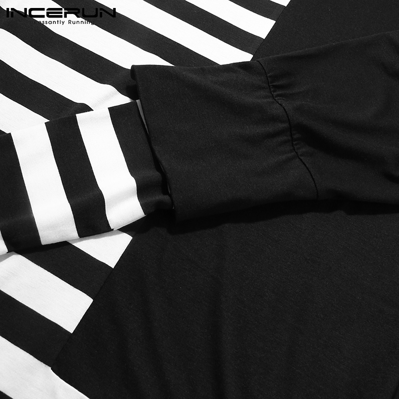 Áo INCERUN Tay Dài Họa Tiết Kẻ Sọc Cá Tính Cho Nam | BigBuy360 - bigbuy360.vn