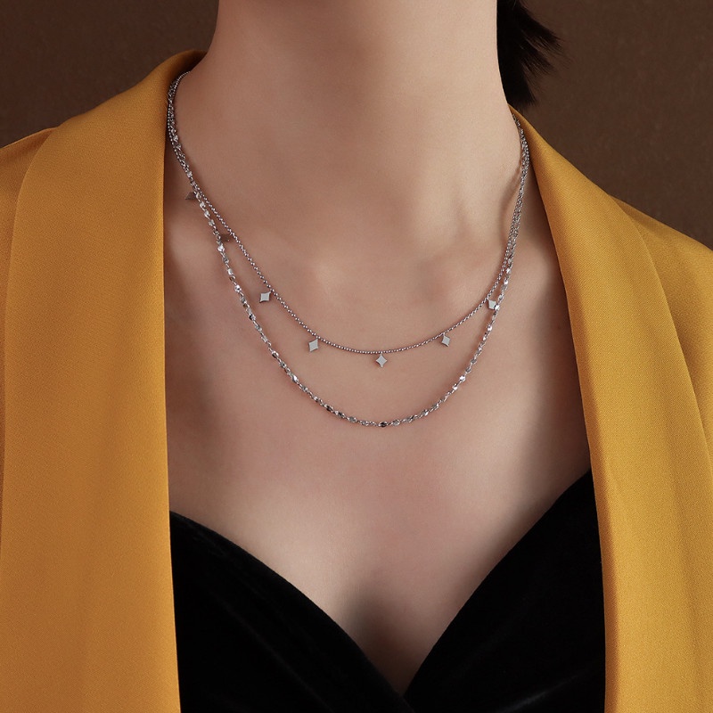 Dây Chuyền 2 Tầng Titan Ko Han Rỉ TT 3779