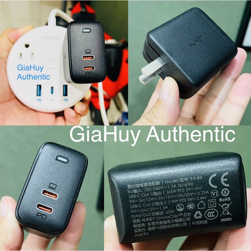 Củ sạc nhanh AUKEY PA-B4 OmniaChip 65W GaN 02 USB-C