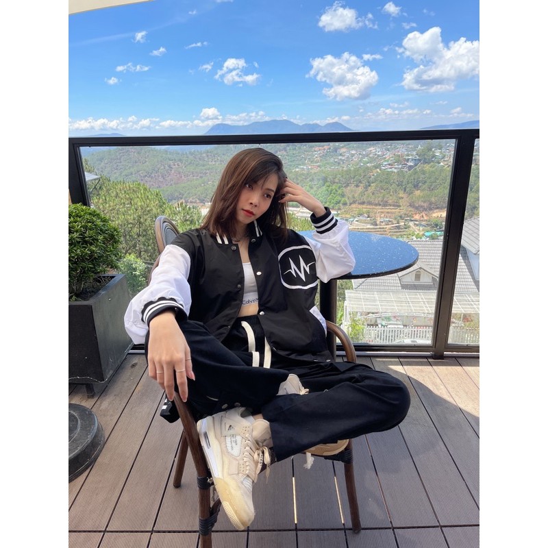 Áo Khoác MENTAL® /College Varsity Jacket/ Đen Trắng