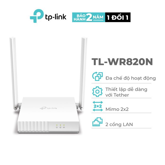 Bộ phát wifi TP-Link Chuẩn N 300Mbps bảo vệ mạng gia đình tối đa TL-WR820N