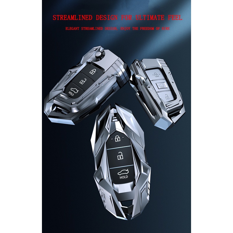 Vỏ chìa khóa điều khiển từ xa bằng hợp kim kẽm cho ô tô Hyundai i10 Kona Getz Accent Elantra Sonata Tucson