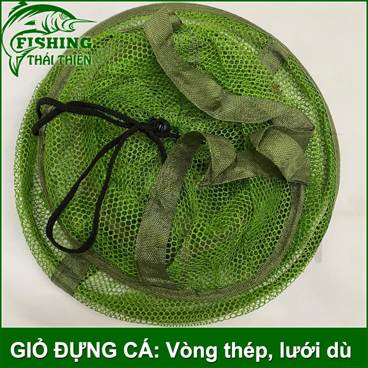 Giỏ đựng cá chất liệu dù bền bỉ gấp gọn tiện lợi