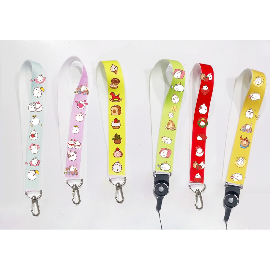 dây strap molang STI7 hoạt hình dây treo thẻ name tag ngắn cute dễ thương 15cm