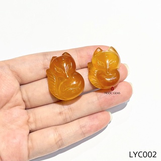 Mặt Đá Hồ Ly Agate Cam - Ngọc Gems