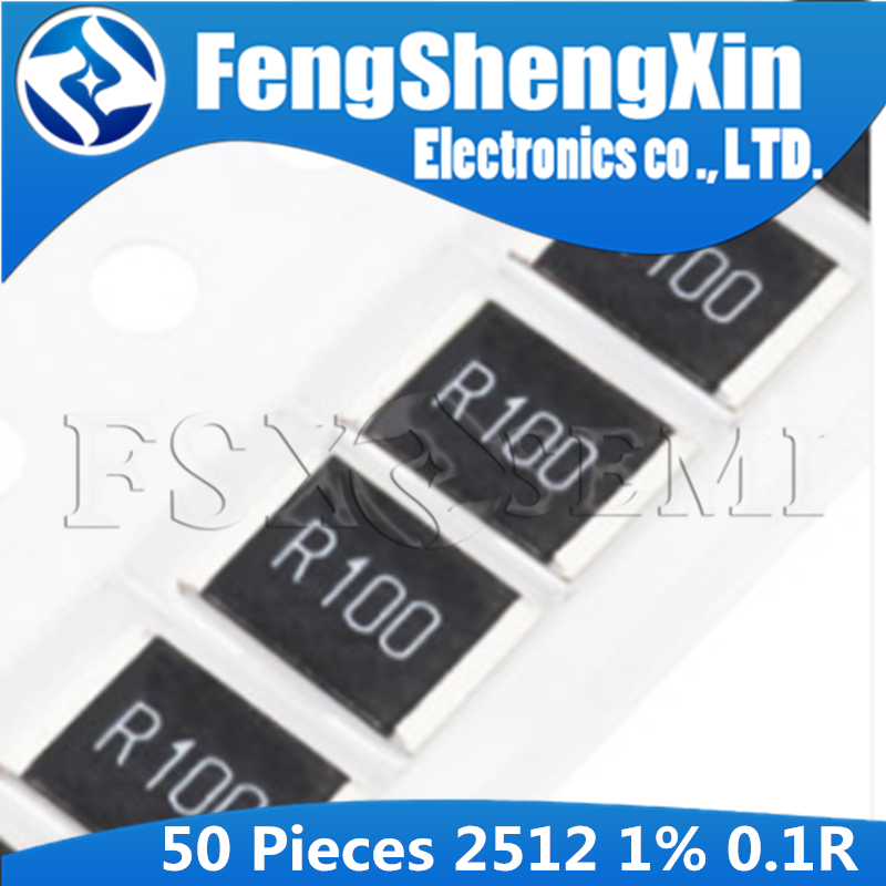 50 CÁI 2512 Điện trở SMD 1W 1% 0,1R 0,1 ohm R100