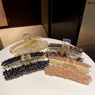 Kẹp tóc nhựa acrylic đính pha lê thời trang hàn quốc