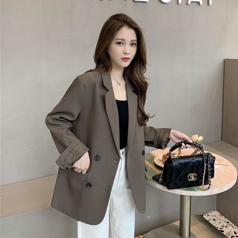 ẢNH THẬT Áo khoác nữ blazer form rộng kiểu dáng Hàn Quốc