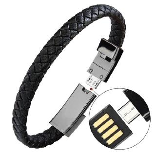 Vòng đeo tay bằng da có cổng sạc USB cho iOS Android