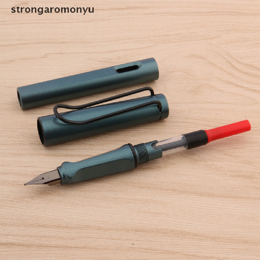 【YU】 Dark Grey Fountain Pen Clip Plastic Ink Pens Stationery School Office Supplies .