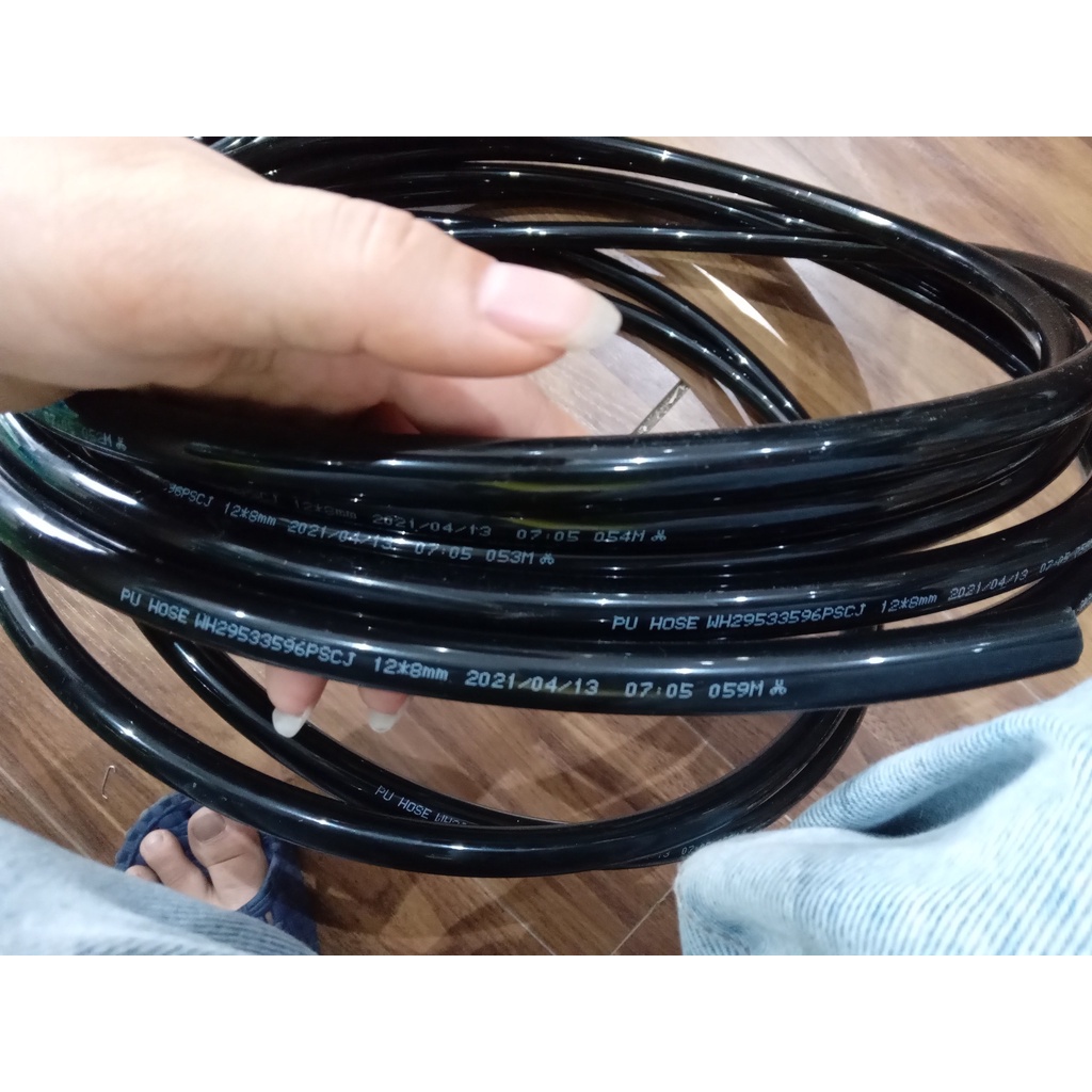 Ống dây khí PU Phi 12 xanh dương, trắng trong đen hàng liên doanh giá rẻ, cuộn 100m